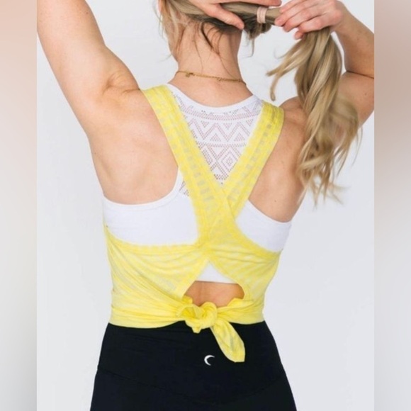 Zyia Active Lemon Yellow Nimbus Split Back Tank Top Size XXXL - Picture 3 of 8